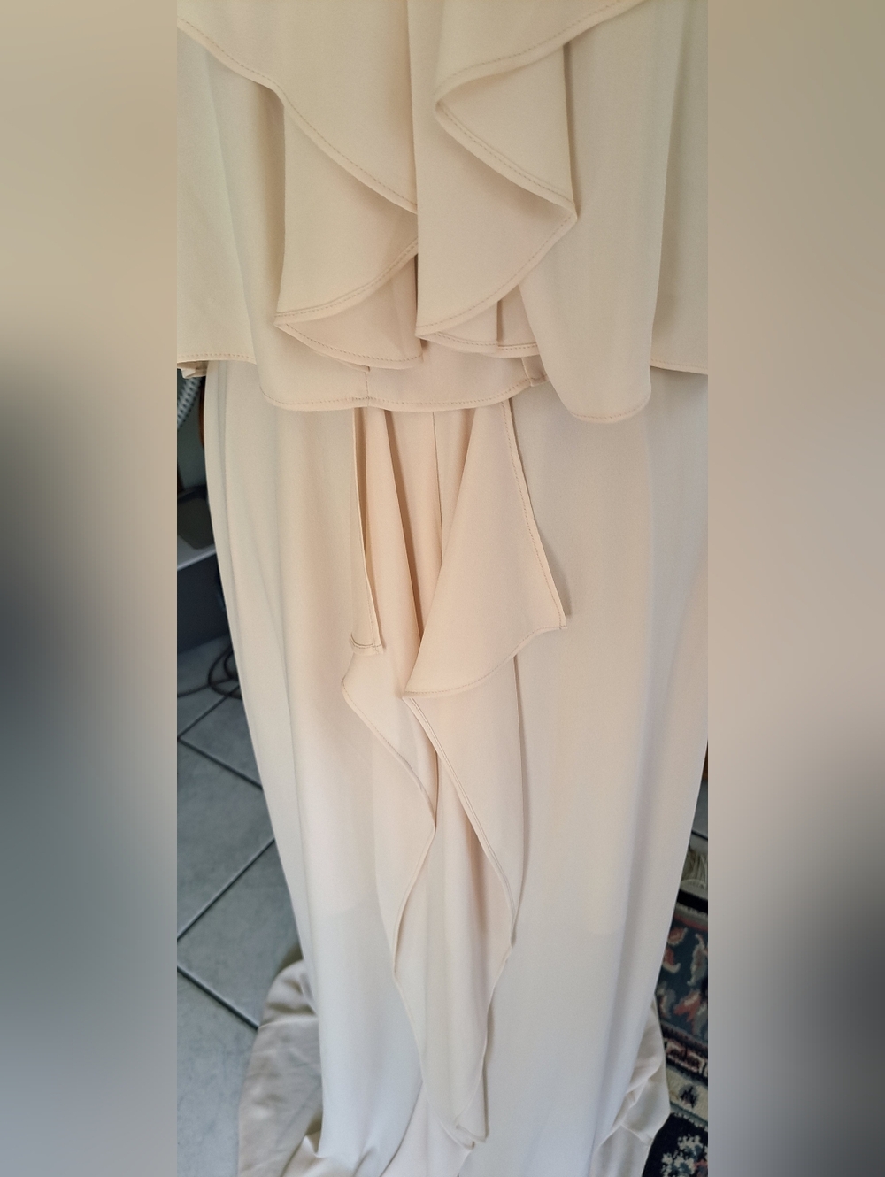 BCBG MaxAzria Blush Halter Ruffle Maxi Dress - Picture 3 of 8